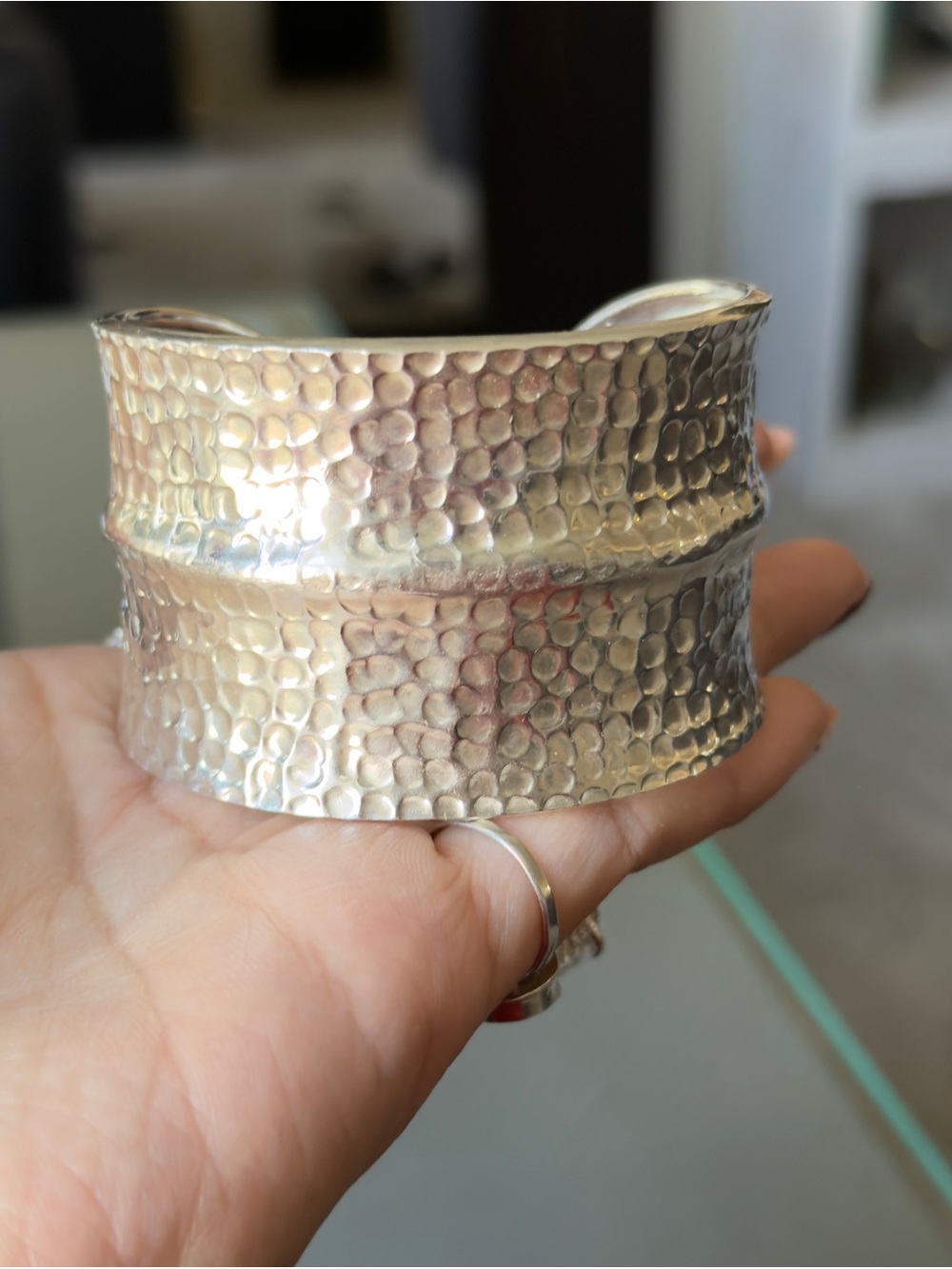 Sterling silver 925 heavy big cuff bracelet 58.5 grams